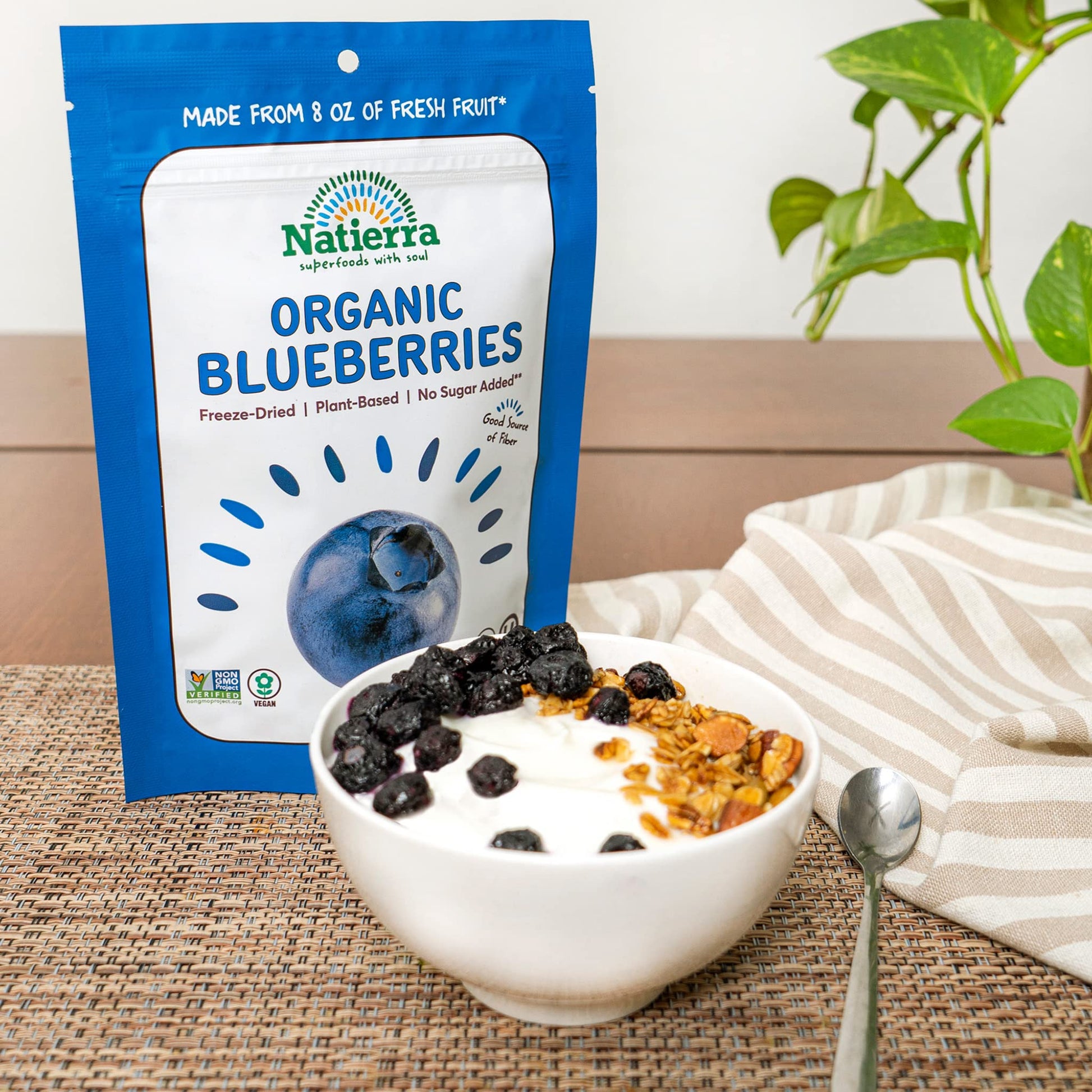 Product image of Natierra Nature's All Foods Organic Freeze-Dried Blueberries Non-GMO Vegan 1.2 oz 1.2 oz