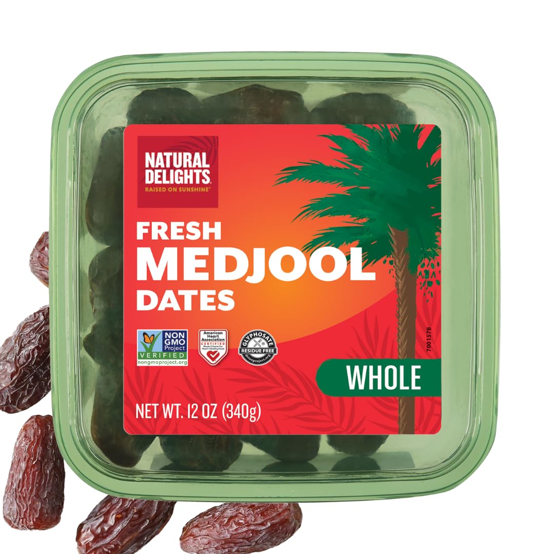 Product image of Natural Delights Medjool Dates Whole Non-GMO Verified Good Source of Fiber Naturally Sweet Fruit Snack