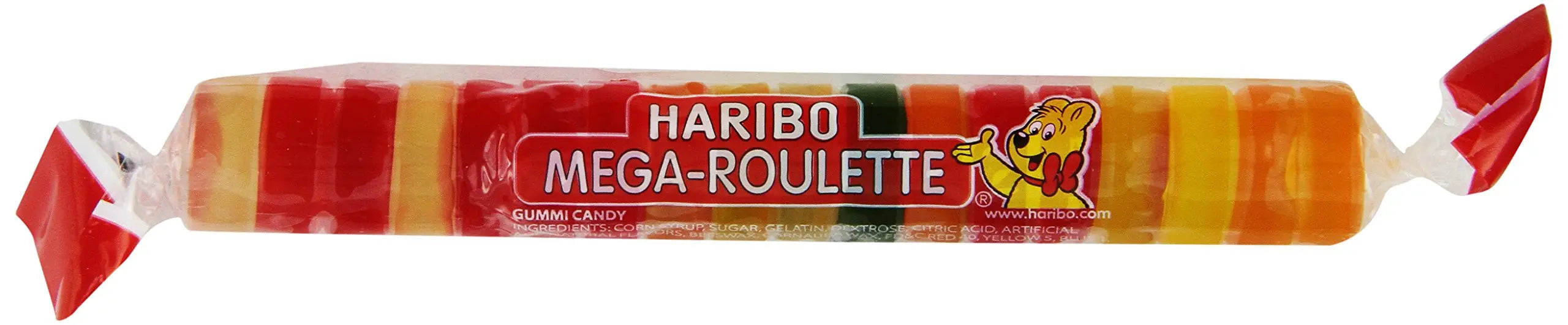 Product image of HARIBO Mega-Roulette Gummi Candy Rolls Assorted Fruity Flavors Soft and Chewy Sweet Snacks 1.59 oz 1.59 oz