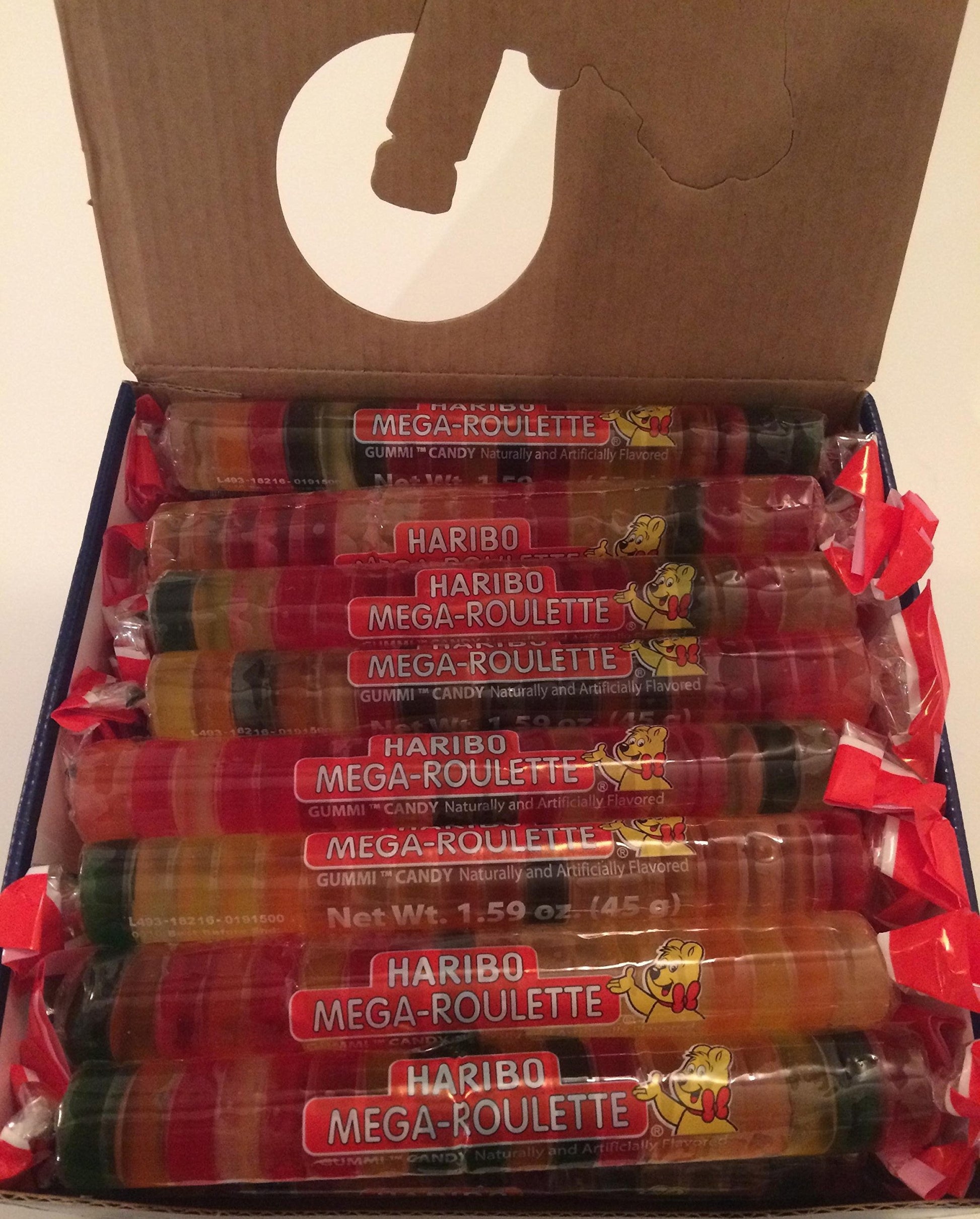 Product image of HARIBO Mega-Roulette Gummi Candy Rolls Assorted Fruity Flavors Soft and Chewy Sweet Snacks 1.59 oz 1.59 oz