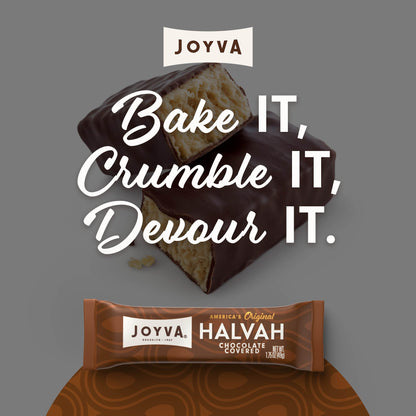 Product image of JOYVA Chocolate Covered Halvah Sesame Treat Dairy Free Gluten-Free Kosher Parve Handcrafted in Brooklyn 1.75