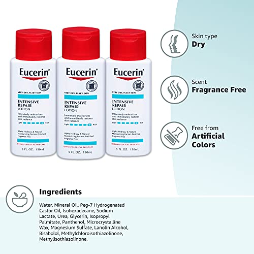 Product image of Eucerin Intensive Repair Lotion Very Dry Flaky Skin Rich Moisturizing Formula 5 fl. oz. Bottle Pack of 3