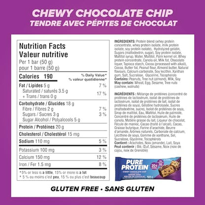 Product image of Pure Protein Bars Gluten Free Chewy Chocolate Chip 1.76 oz 1.76 oz Pack of 6