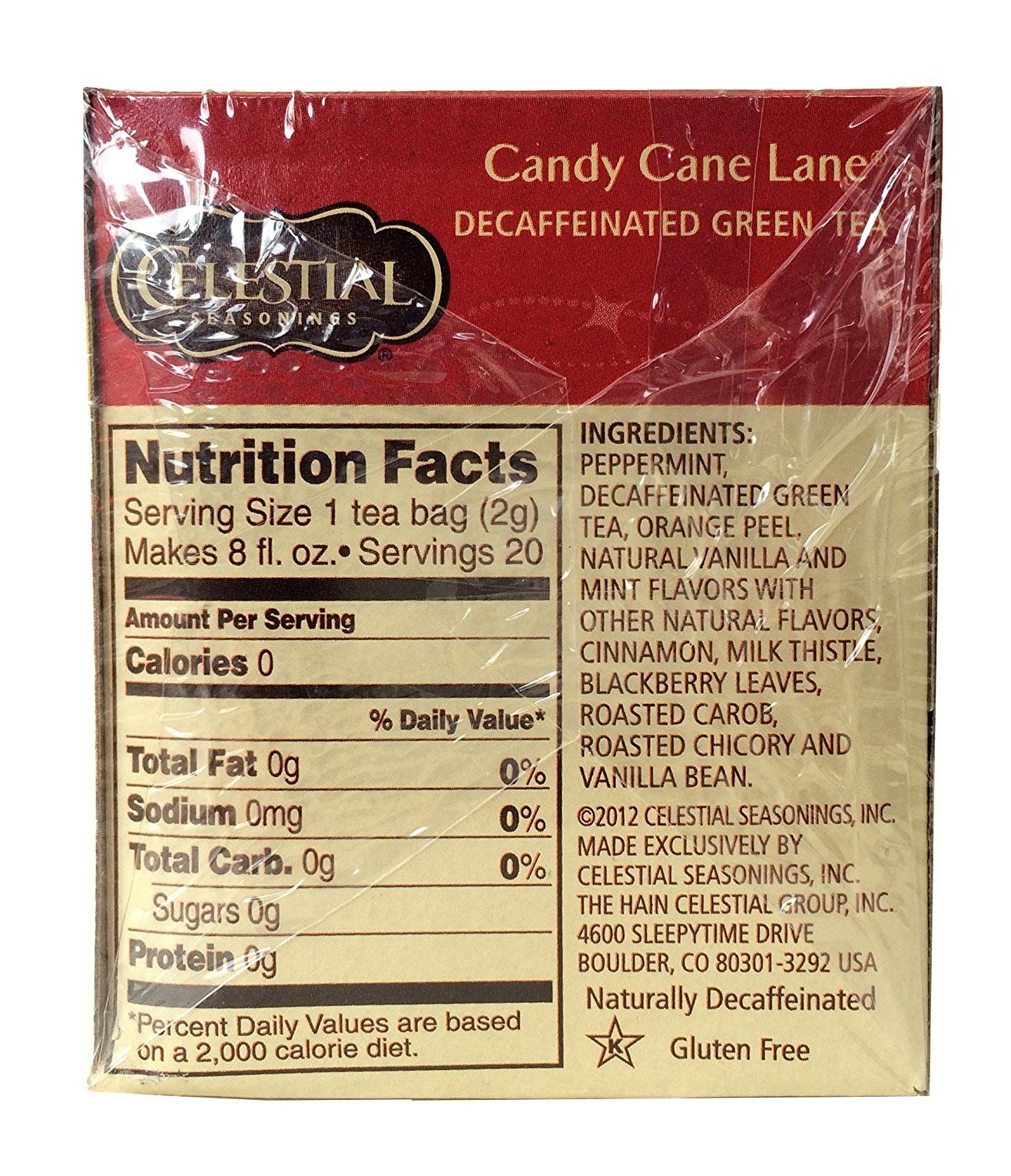 Product image of Celestial Seasonings Decaf Tea Candy Cane Lane Pack of 3