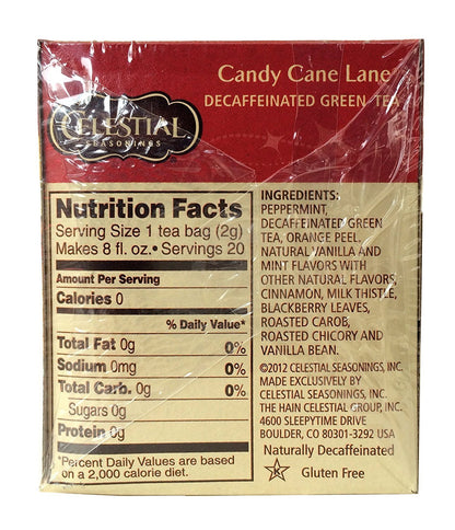 Product image of Celestial Seasonings Decaf Tea Candy Cane Lane Pack of 3