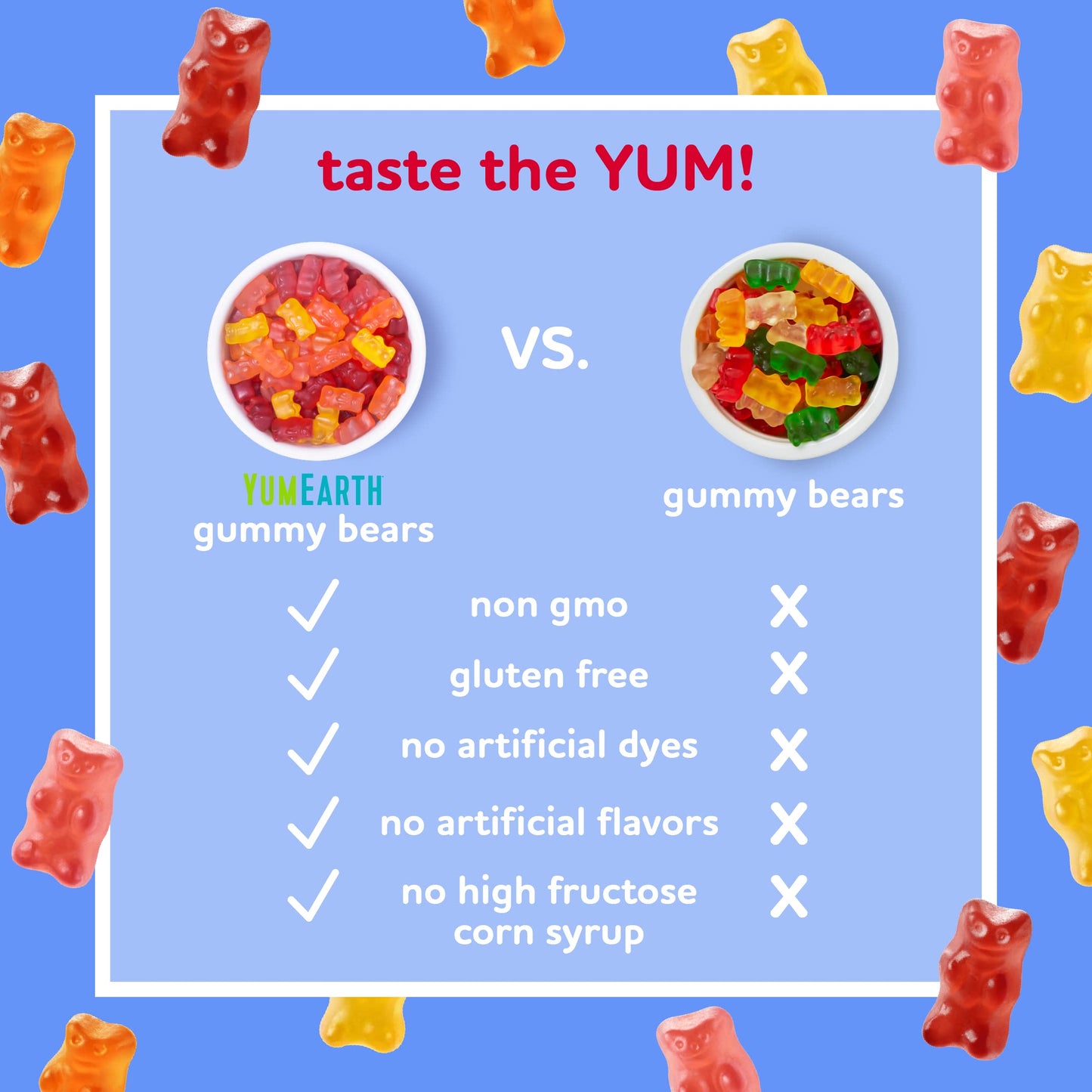 Product image of YumEarth Gummy Bears Gluten Free Assorted Flavors 99 grams 5 Snack Packs 99 g