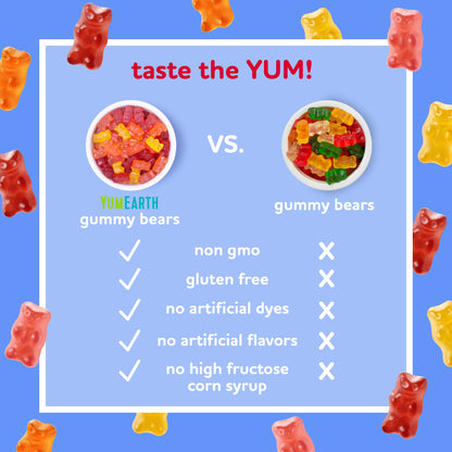 Product image of YumEarth Gummy Bears Gluten Free Assorted Flavors 99 grams 5 Snack Packs 99 g