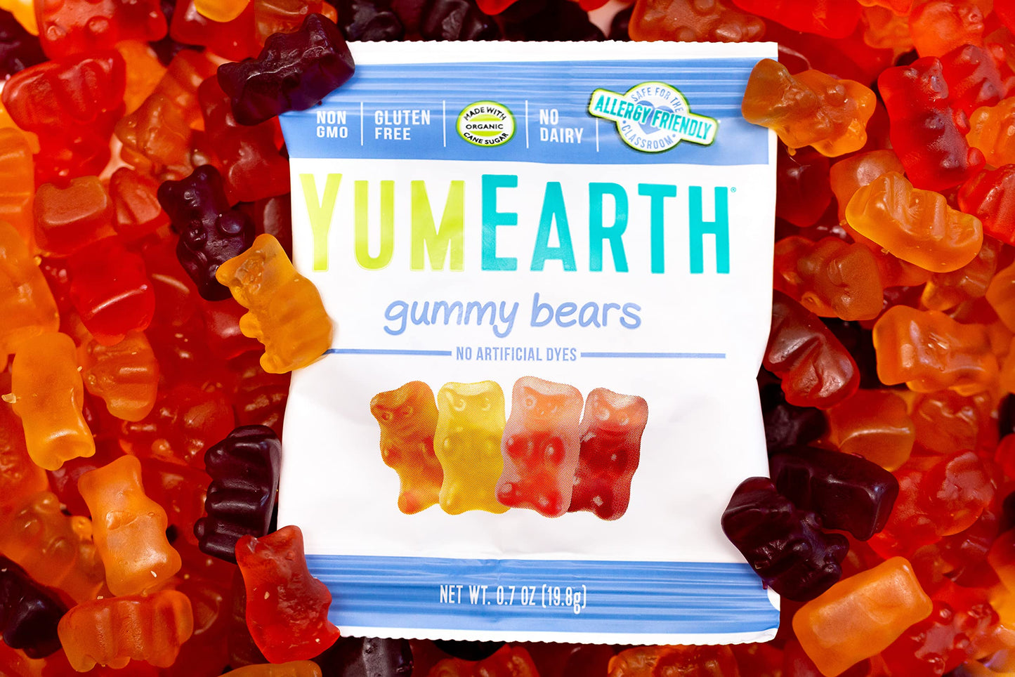 Product image of YumEarth Gummy Bears Gluten Free Assorted Flavors 99 grams 5 Snack Packs 99 g