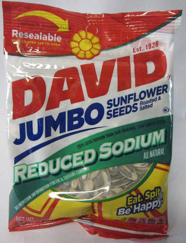 Product image of DAVID'S Sunflower Seeds Reduced Sodium 5.25 oz 5.25 oz Pack of 12