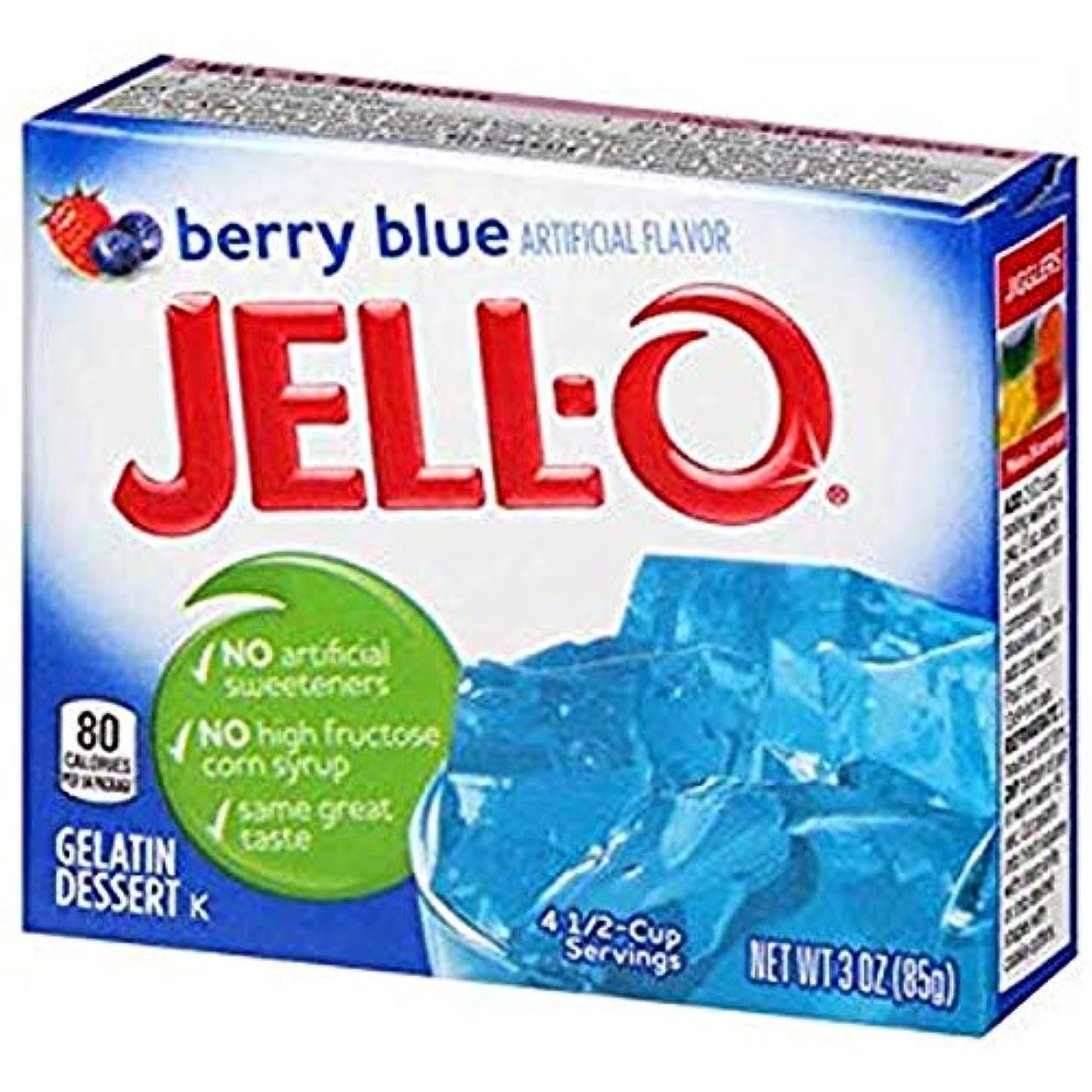Product image of Jell-O Berry Blue Gelatin Dessert Mix Box 3 oz 3 oz Pack of 2