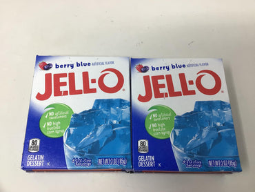 Product image of Jell-O Berry Blue Gelatin Dessert Mix Box 3 oz 3 oz Pack of 2