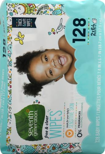 Product image of Seventh Generation Baby Wipes Unscented Sensitive 64 ct Pack of 2