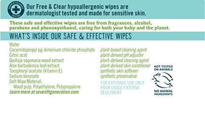 Product image of Seventh Generation Baby Wipes Unscented Sensitive 64 ct Pack of 2
