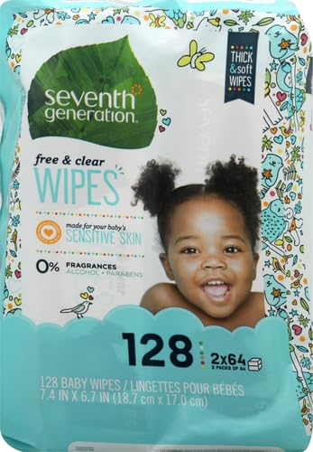 Product image of Seventh Generation Baby Wipes Unscented Sensitive 64 ct Pack of 2