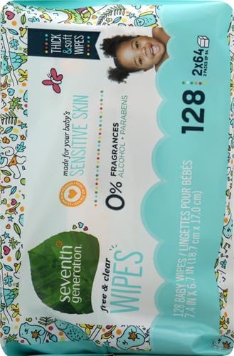 Product image of Seventh Generation Baby Wipes Unscented Sensitive 64 ct Pack of 2