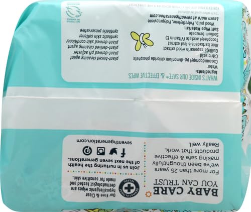 Product image of Seventh Generation Baby Wipes Unscented Sensitive 64 ct Pack of 2