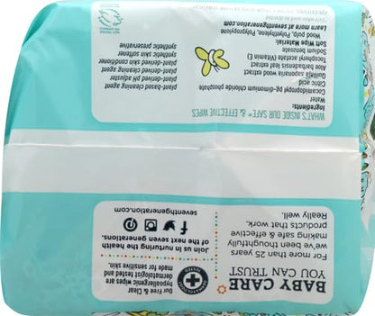 Product image of Seventh Generation Baby Wipes Unscented Sensitive 64 ct Pack of 2