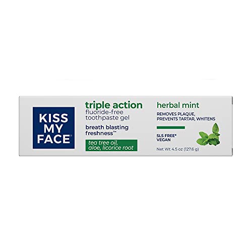 Product image of Kiss My Face Triple Action Toothpaste SLS and Fluoride Free Removes Plaque Prevents Tartar Strengthens