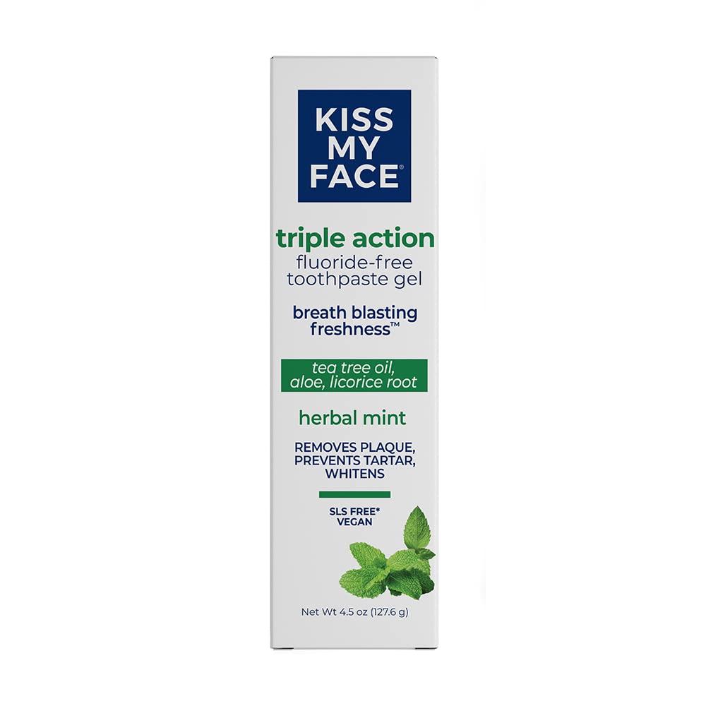 Product image of Kiss My Face Triple Action Toothpaste SLS and Fluoride Free Removes Plaque Prevents Tartar Strengthens