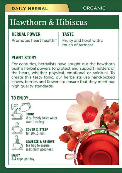 Product image of Traditional Medicinals Organic Hawthorn and Hibiscus Tea Heart Health 16 Tea Bags Pack of 1