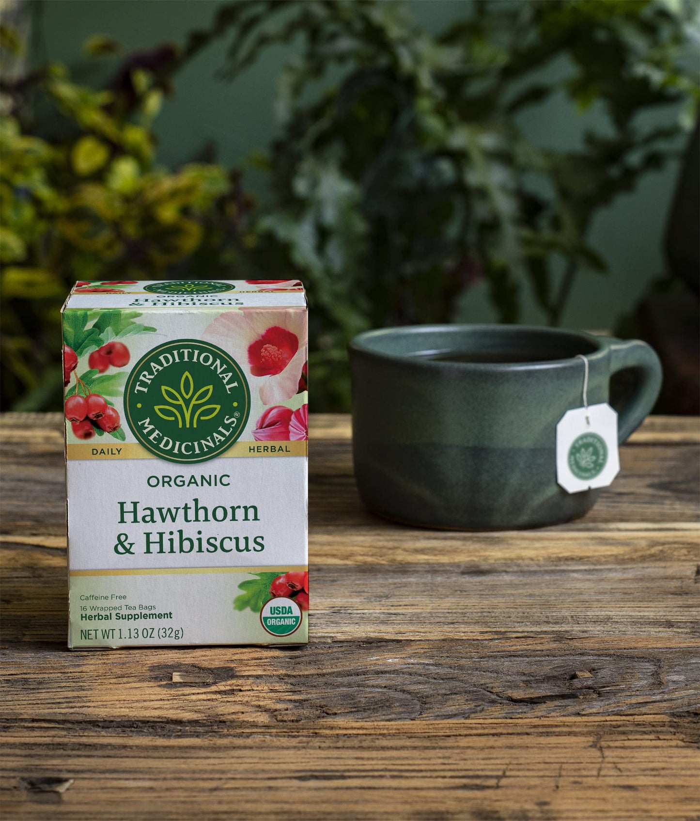 Product image of Traditional Medicinals Organic Hawthorn and Hibiscus Tea Heart Health 16 Tea Bags Pack of 1