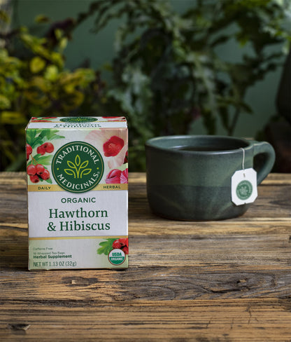 Product image of Traditional Medicinals Organic Hawthorn and Hibiscus Tea Heart Health 16 Tea Bags Pack of 1
