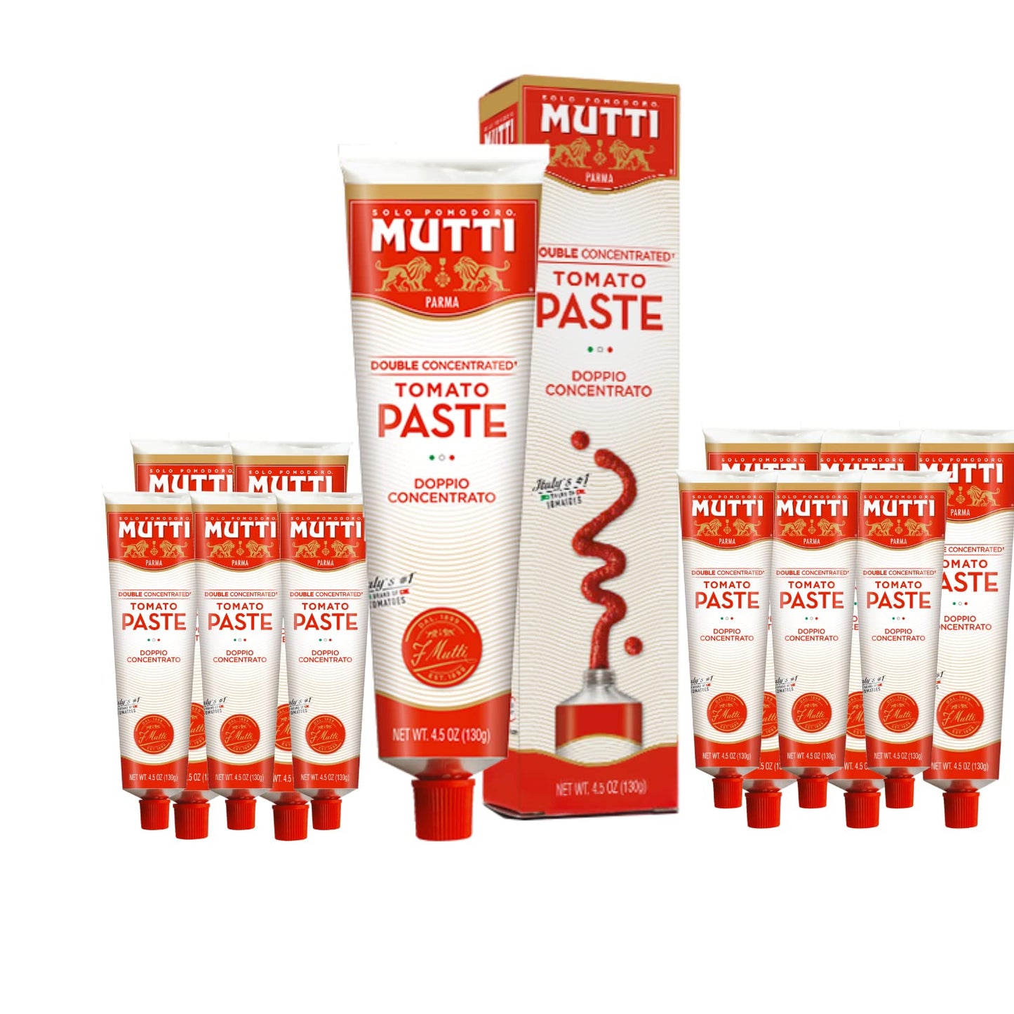 Product image of Mutti Double Concentrated Tomato Paste Tube Vegan Friendly Gluten Free No Additives or Preservatives 4.5 oz