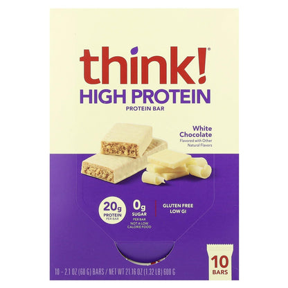 Product image of thinkThin High Protein Bars White Chocolate Flavor 2.1 oz 2.1 oz Pack of 10