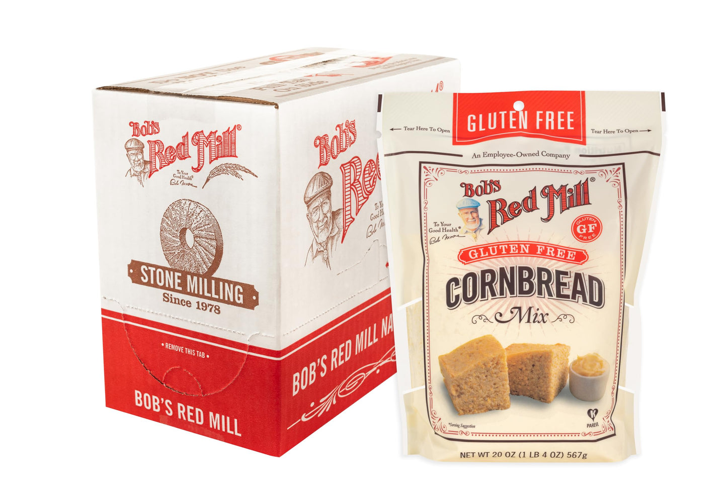 Product image of Bob's Red Mill Gluten Free Cornbread Mix Kosher Makes One 9"x9" Pan or 12 Muffins 20 oz 20 oz