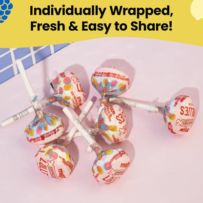 Product image of Smarties Double Lollies Mega Assorted Fruity Flavors Lollipops Box Gluten Free Peanut Free Fat Free Perfect