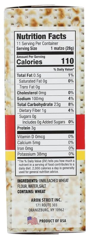 Product image of Streit's Lightly Salted Matzo 11 oz 11 oz Pack of 5
