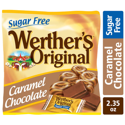Product image of Werther's Original Hard Sugar Free Caramel Chocolate Candy Bags 2.35 oz 2.35 oz Pack of 12