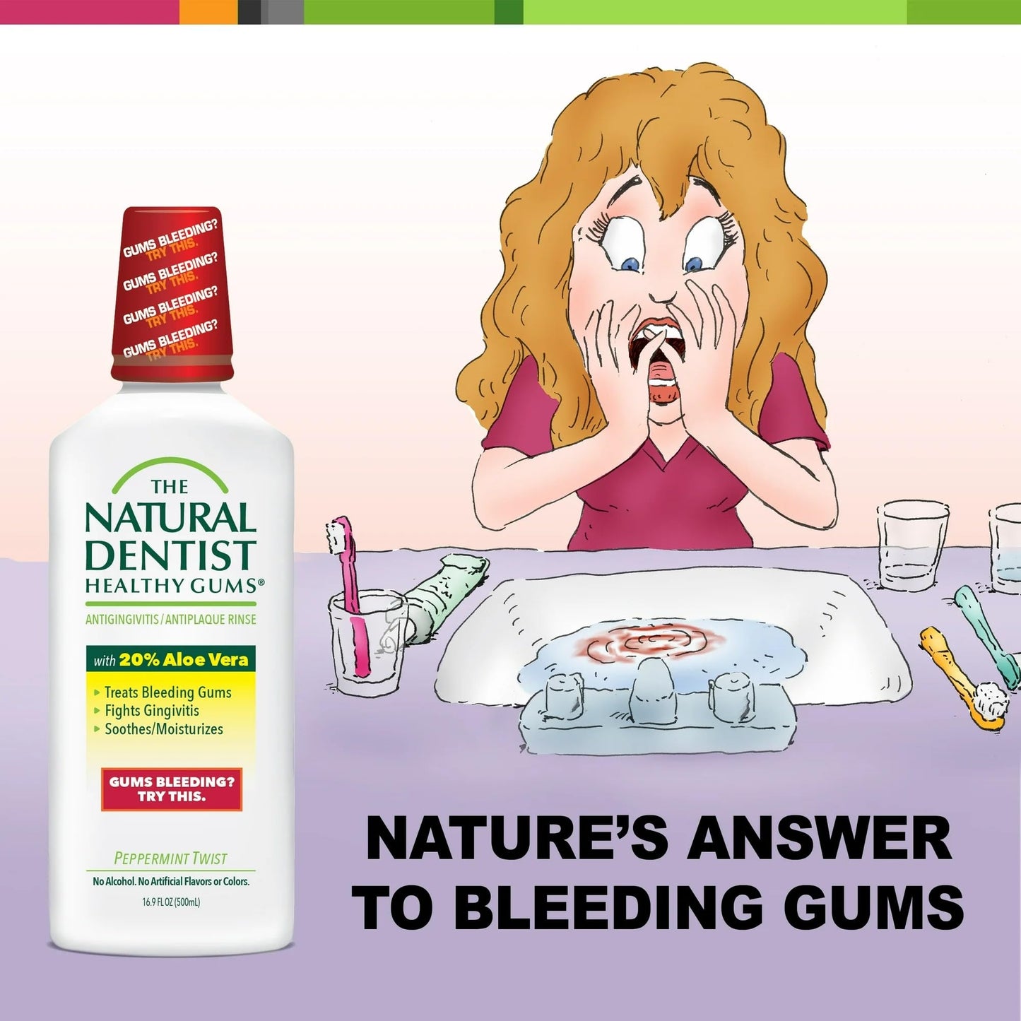 Product image of The Natural Dentist Healthy Gums Mouth Rinse Peppermint Twist 16.9 fl oz 16.9 fl oz