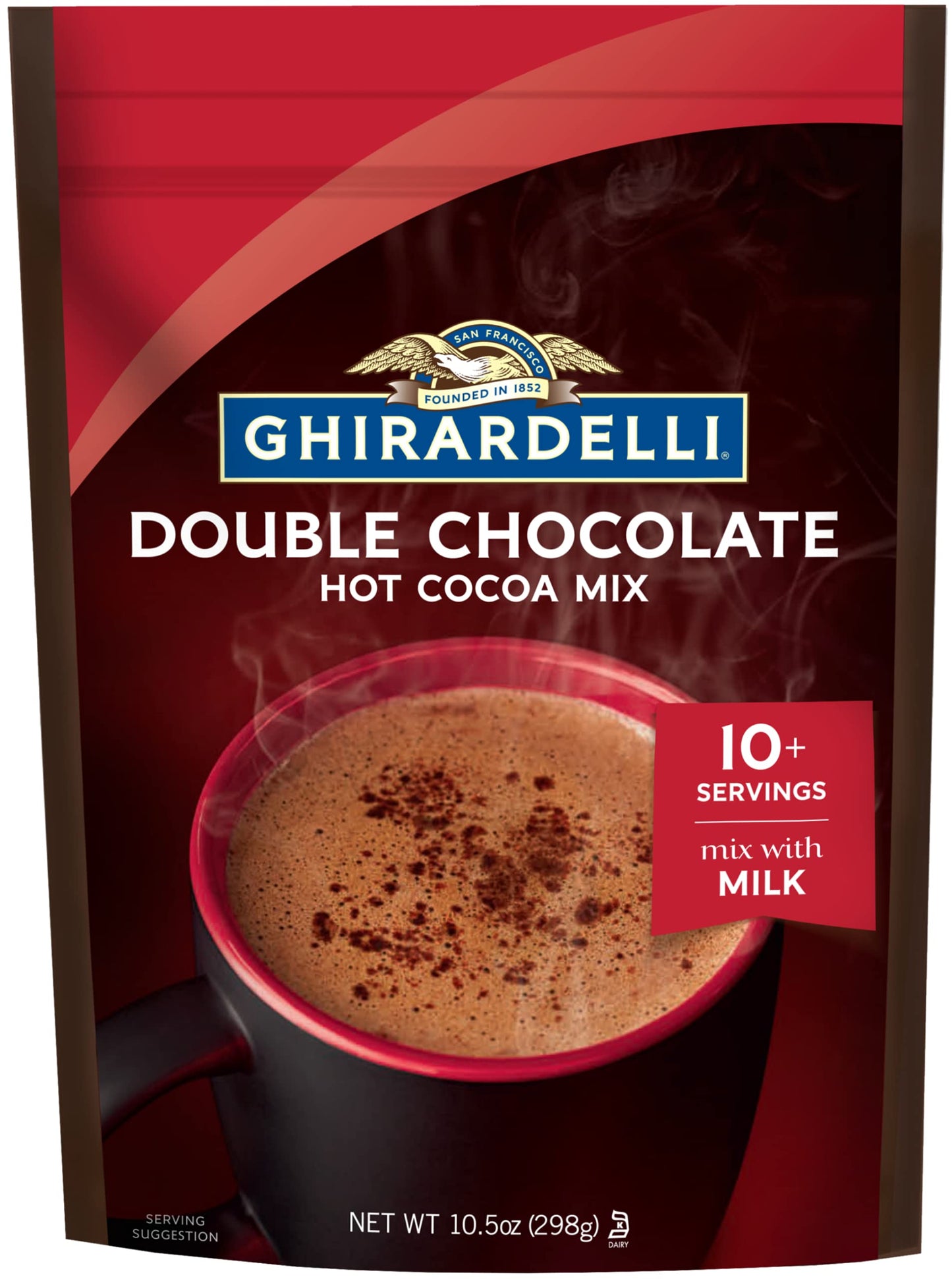 Product image of Ghirardelli Double Chocolate Premium Hot Cocoa 10.5 oz 10.5 oz Pack of 6