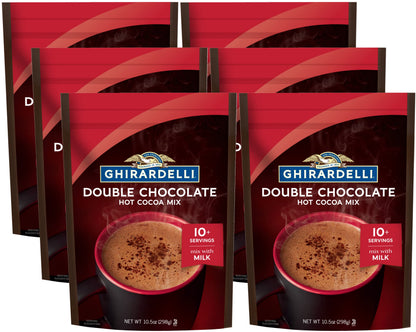 Product image of Ghirardelli Double Chocolate Premium Hot Cocoa 10.5 oz 10.5 oz Pack of 6