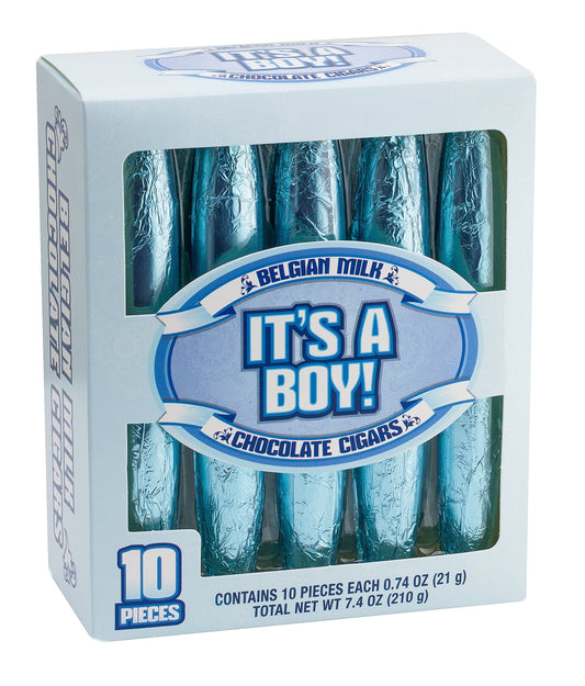 Product image of It's A Boy Belgian Milk Chocolate Cigars Box 10 ct 10 Count