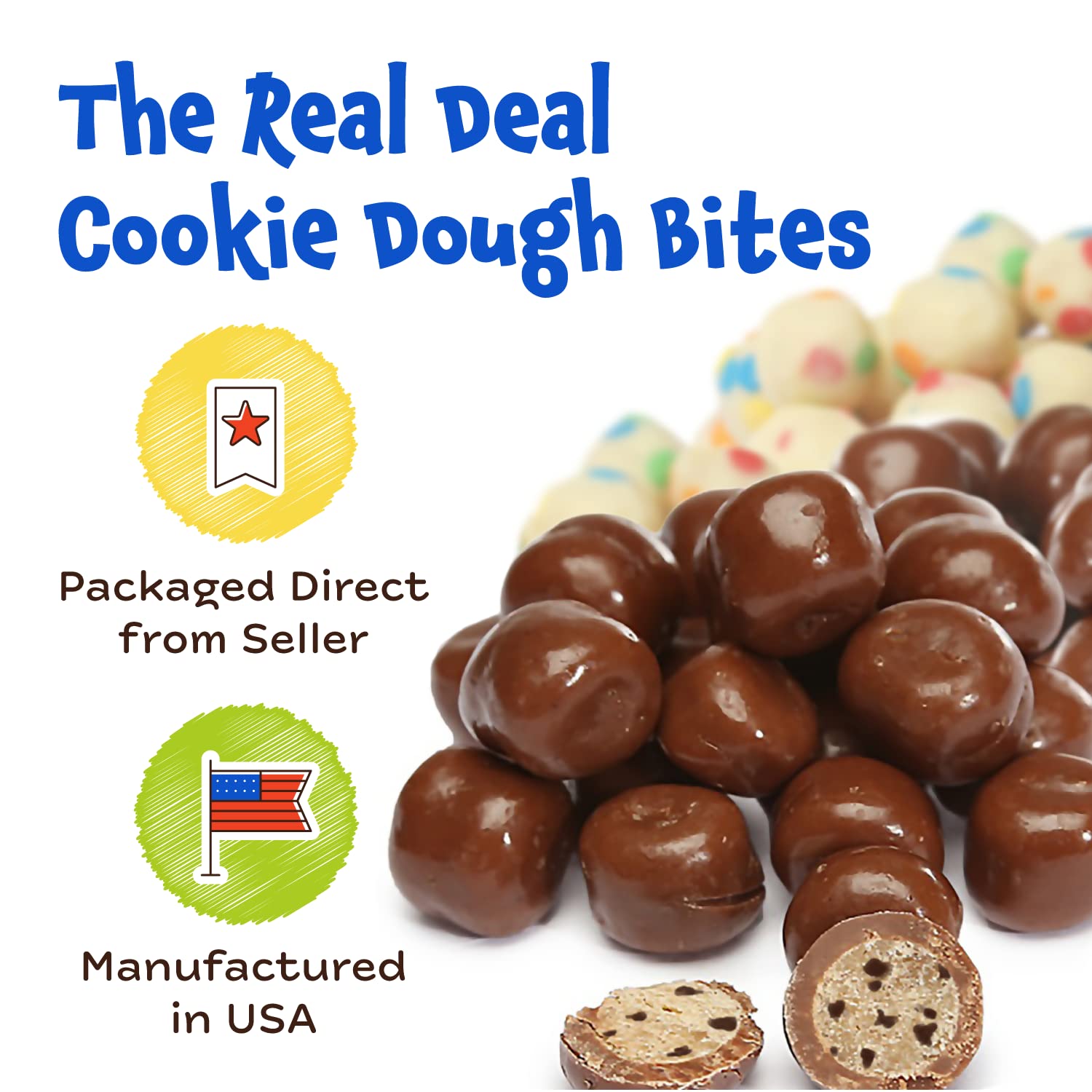 Product image of Cookie Dough Bites Red Velvet Cupcake Bites Chocolate-Covered Edible Cookie Dough Candy Egg-Free 3.1 oz 3.1