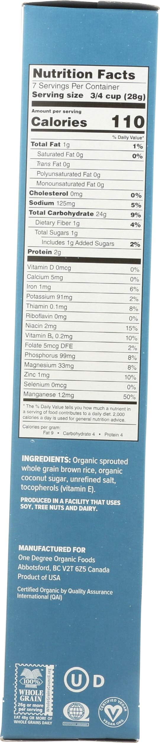 Product image of One Degree Organic Foods Sprouted Brown Rice Crisps Cereal 8 oz 8 oz Pack of 6