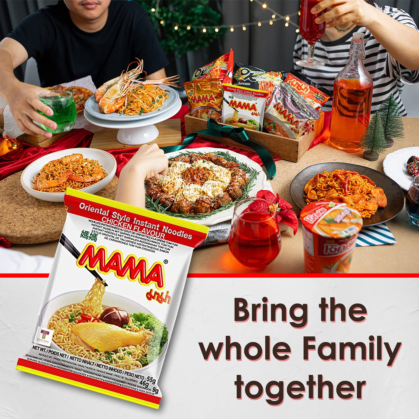 Product image of MAMA Chicken Flavor Instant Noodles Spicy Thai Style No Trans Fat Pack of 30