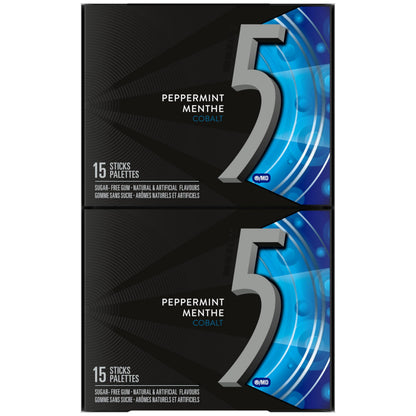 Product image of 5 Gum Cobalt Peppermint Sugar-Free Gum 15 ct Pack of 10