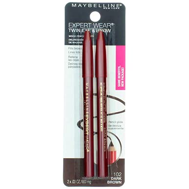 Product image of Maybelline New York Expert Wear Twin Brow and Eye Liner Pencils Dark Brown 2 Pieces