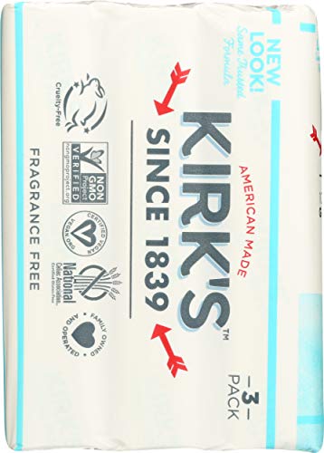 Product image of Kirk's Castile Bar Soap Coconut Oil Fragrance-Free/Unscented Sensitive Skin Formula Vegan Bars 4 oz 4 oz