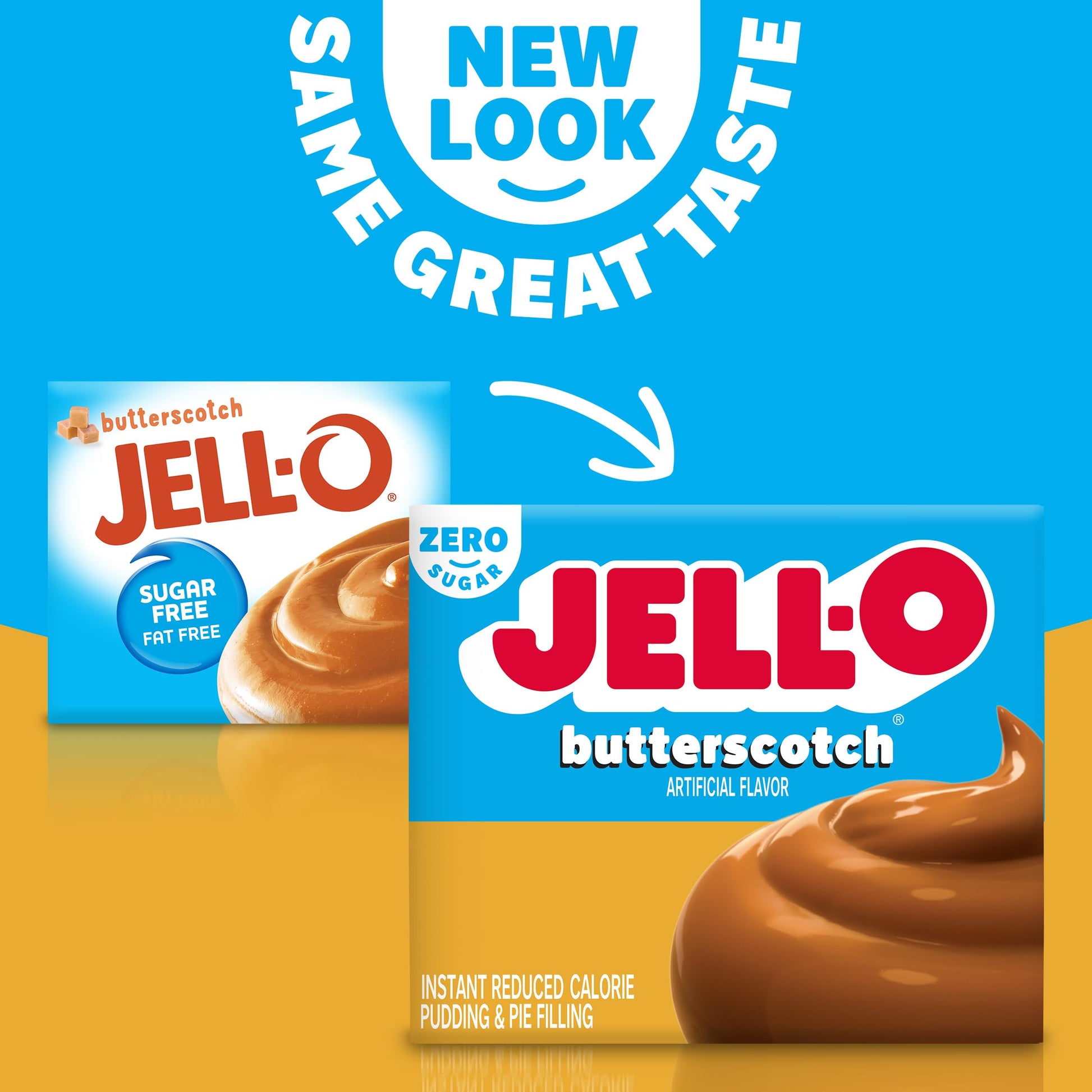 Product image of Jell-O Butterscotch Zero Sugar Instant Reduced Calorie Pudding and Pie Filling Mix Box 1 oz 1 oz Pack of 4