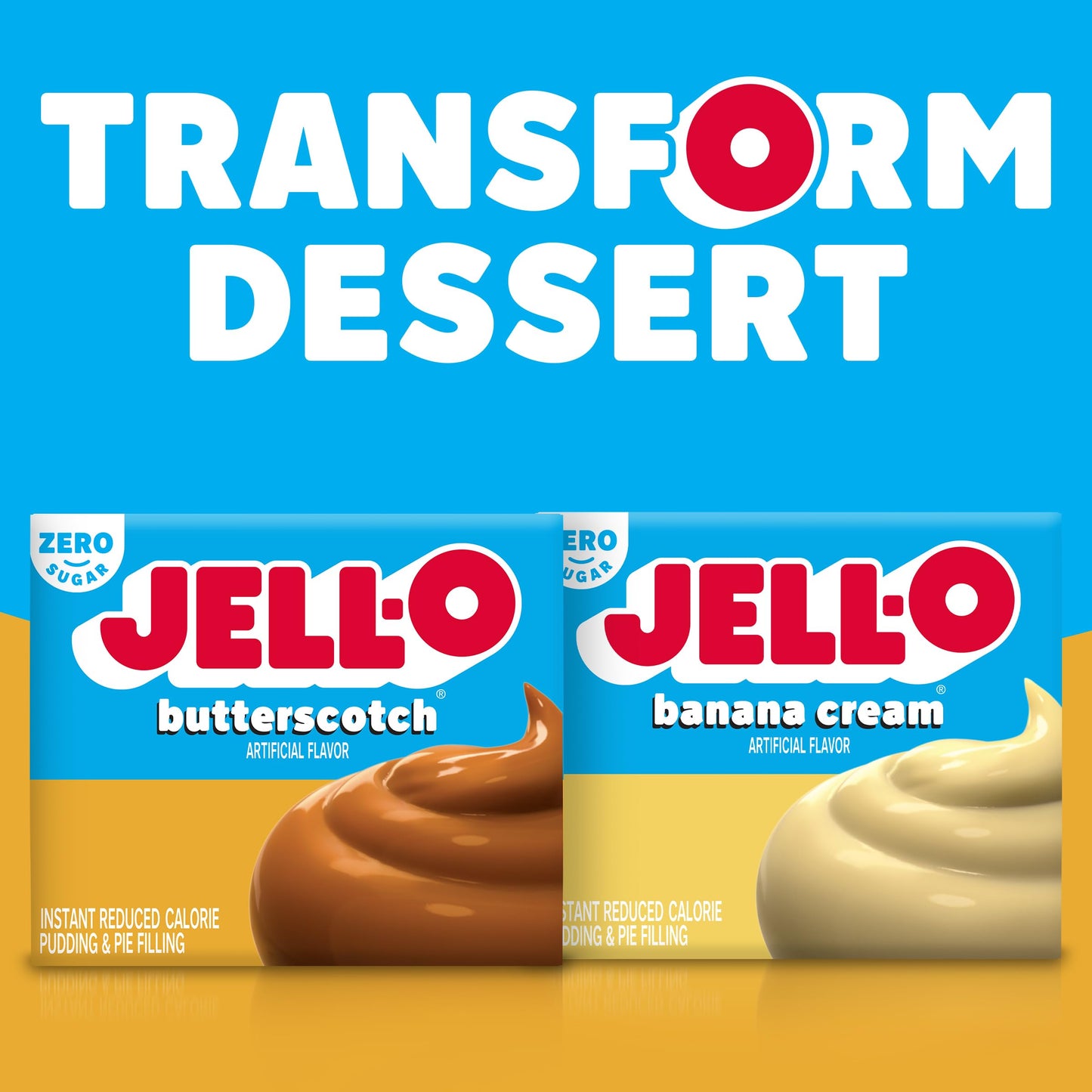 Product image of Jell-O Butterscotch Zero Sugar Instant Reduced Calorie Pudding and Pie Filling Mix Box 1 oz 1 oz Pack of 4
