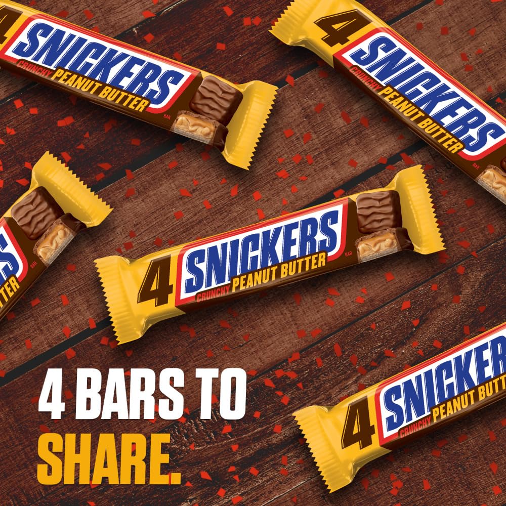 Product image of Snickers Crunchy Peanut Butter Squared Chocolate Candy Bars 3.56 oz Sharing Size Box 3.56 oz Pack of 18