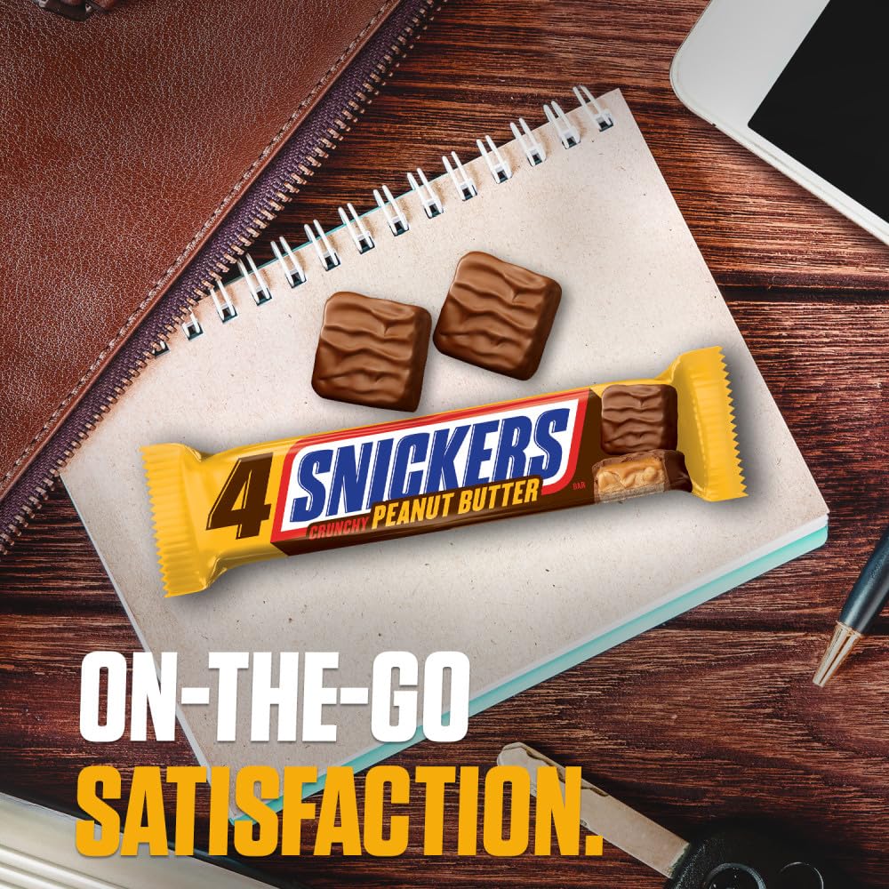 Product image of Snickers Crunchy Peanut Butter Squared Chocolate Candy Bars 3.56 oz Sharing Size Box 3.56 oz Pack of 18