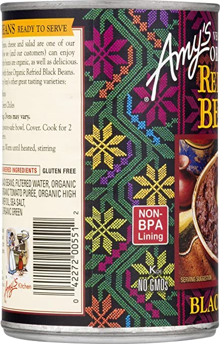 Product image of Amy's Organic Refried Vegetarian Black Beans 15.4 oz 15.4 oz