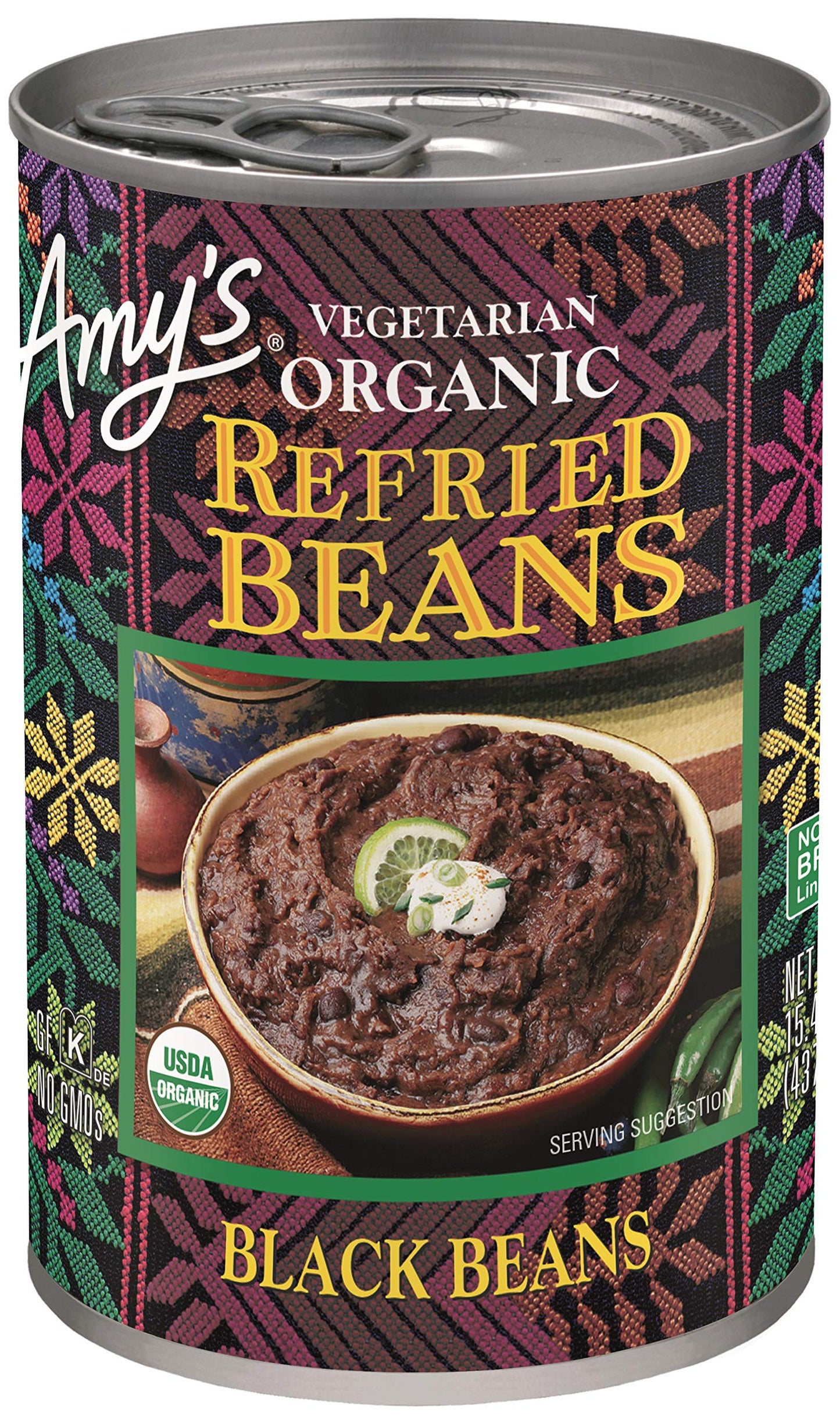 Product image of Amy's Organic Refried Vegetarian Black Beans 15.4 oz 15.4 oz