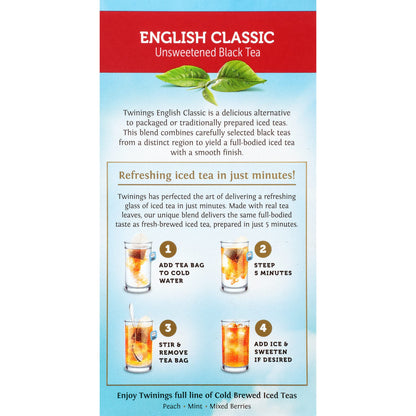 Product image of Twinings Tea Cold Brew Tea Bags English Classic Black Tea Unsweetened 20 ct Pack of 2