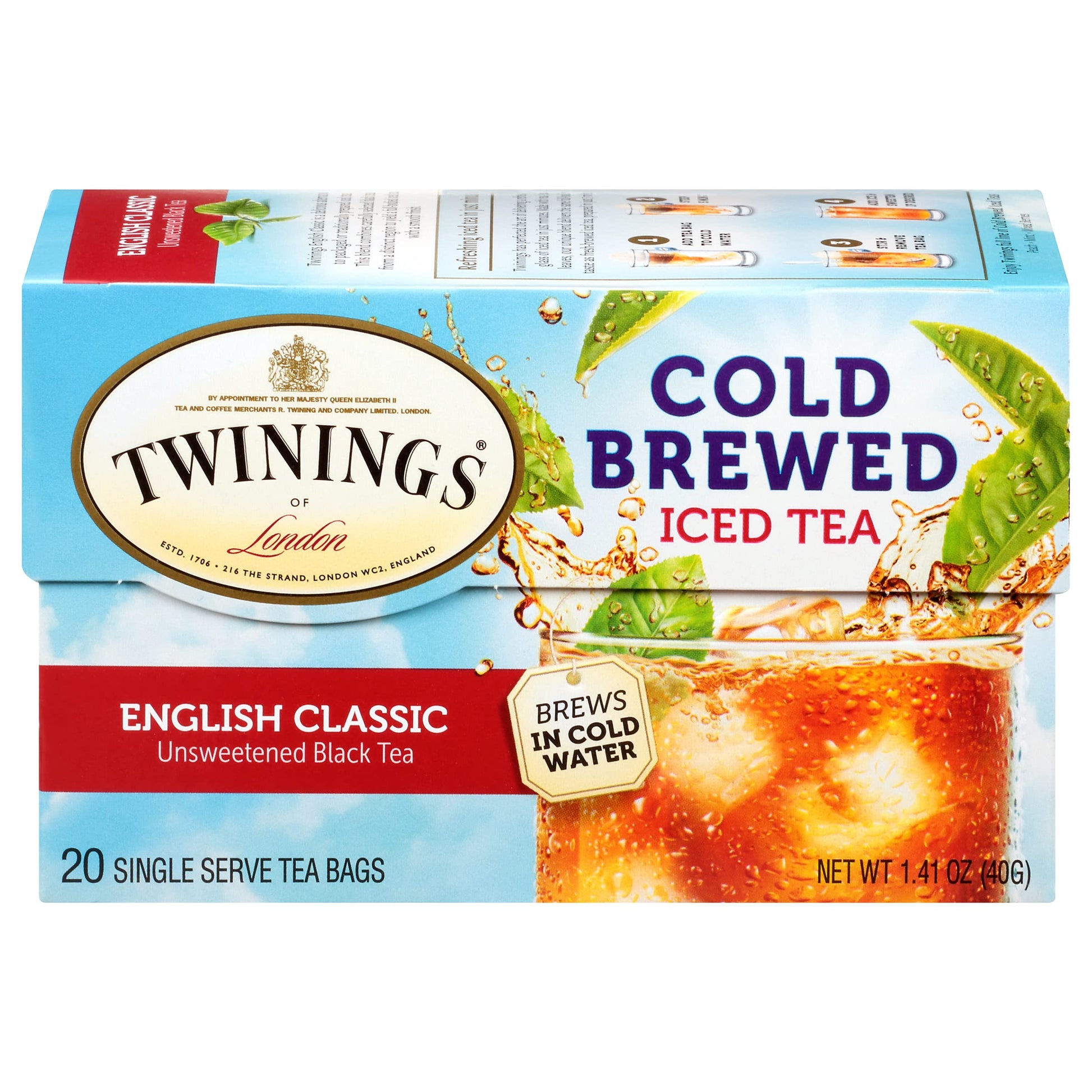 Product image of Twinings Tea Cold Brew Tea Bags English Classic Black Tea Unsweetened 20 ct Pack of 2